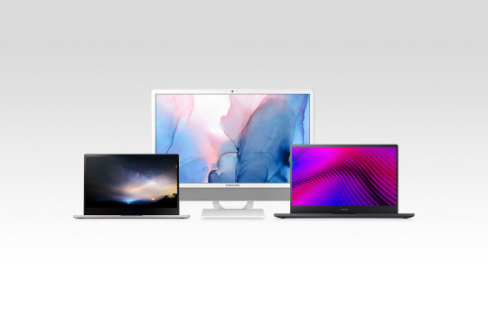 삼성전자가 오는 10일 새 PC 신제품 3개 모델을 출시한다. (왼쪽부터 삼성 노트북 7, 삼성 올인원, 삼성 노트북 7 Force 순.) <삼성전자 제공>